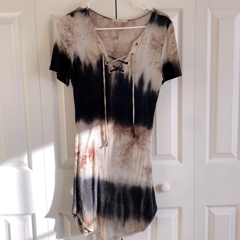 Black and Brown Tie Dye Dress